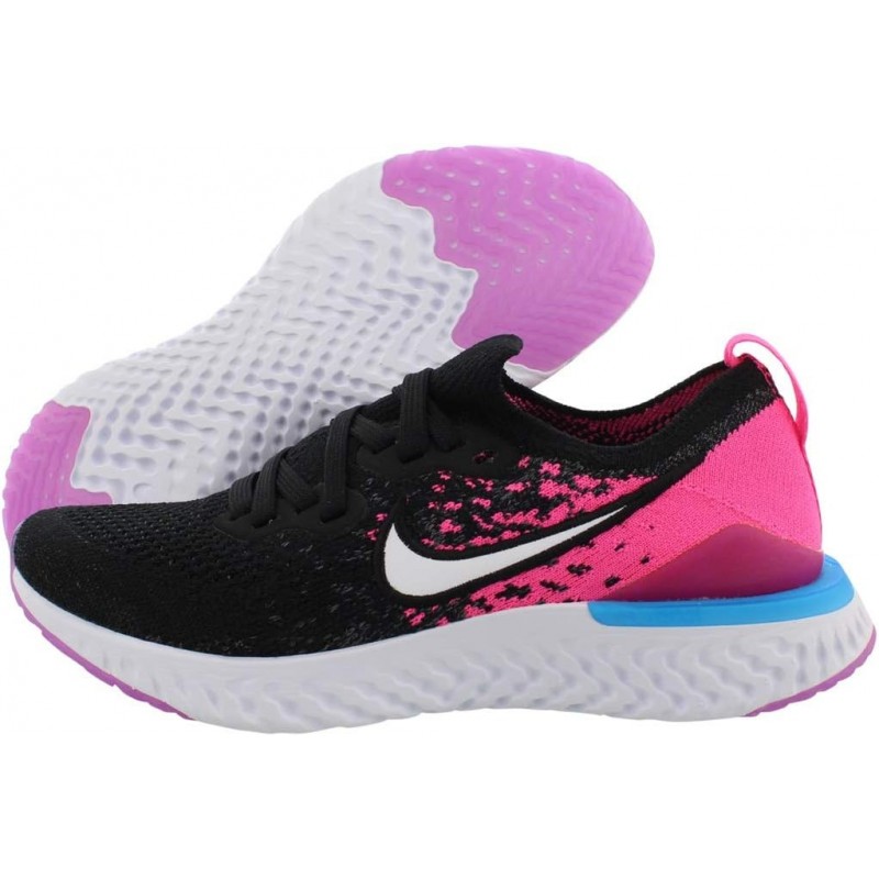 Chaussures de course Nike Epic React Flyknit 2 pour fille (noir/rose coureur)