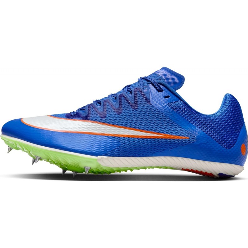 Chaussures d'athlétisme Nike Rival Sprint (DC8753-401, bleu coureur/citron vert/orange sécurité/blanc)