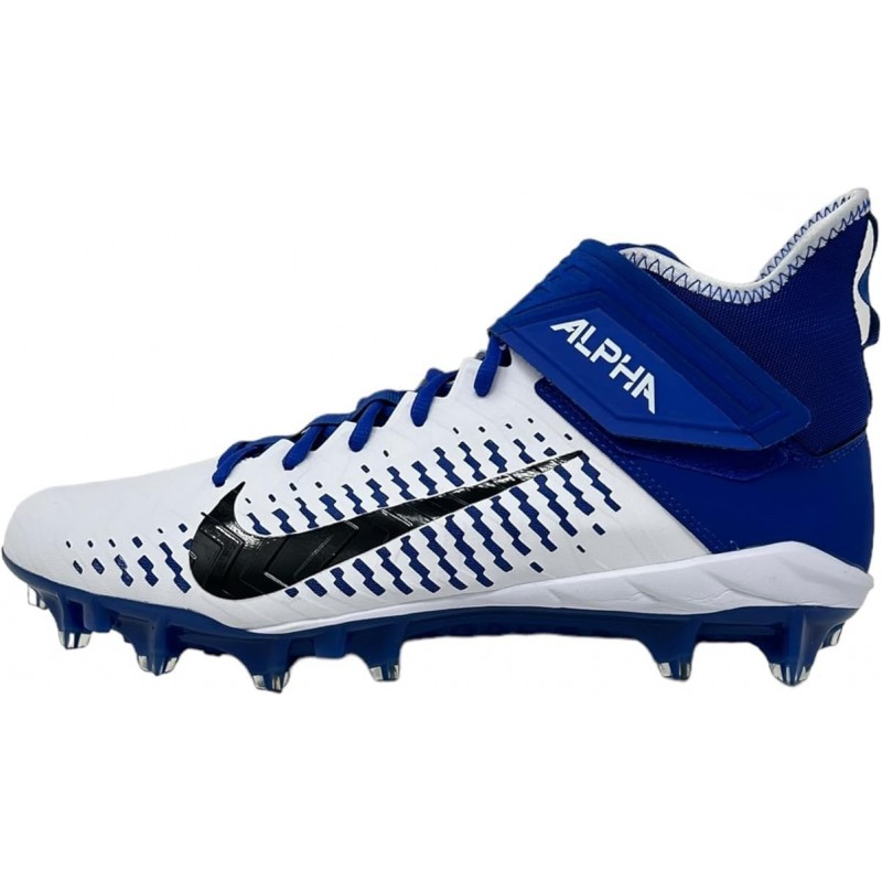 Chaussures de football Nike Alpha Menace Pro 2 Mid BV3945-101 pour homme Blanc-Royal-Noir