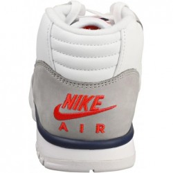 Chaussures de basket-ball Nike Air Trainer 1 pour homme, blanc/bleu marine/gris moyen