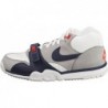 Chaussures de basket-ball Nike Air Trainer 1 pour homme, blanc/bleu marine/gris moyen