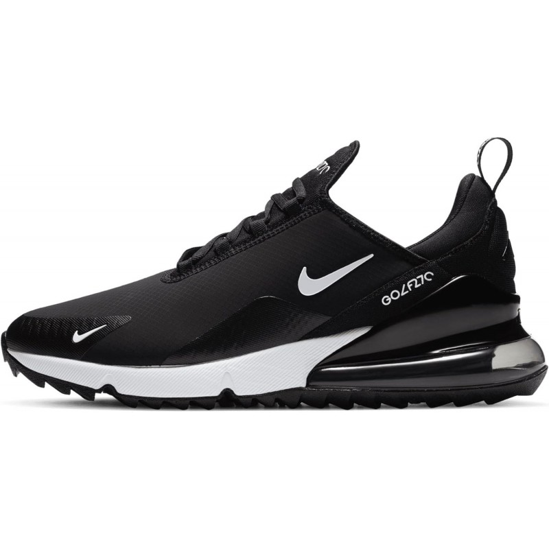 Chaussures de golf imperméables NIKE Air Max 270 G pour hommes Noir/Hot Punch/Blanc