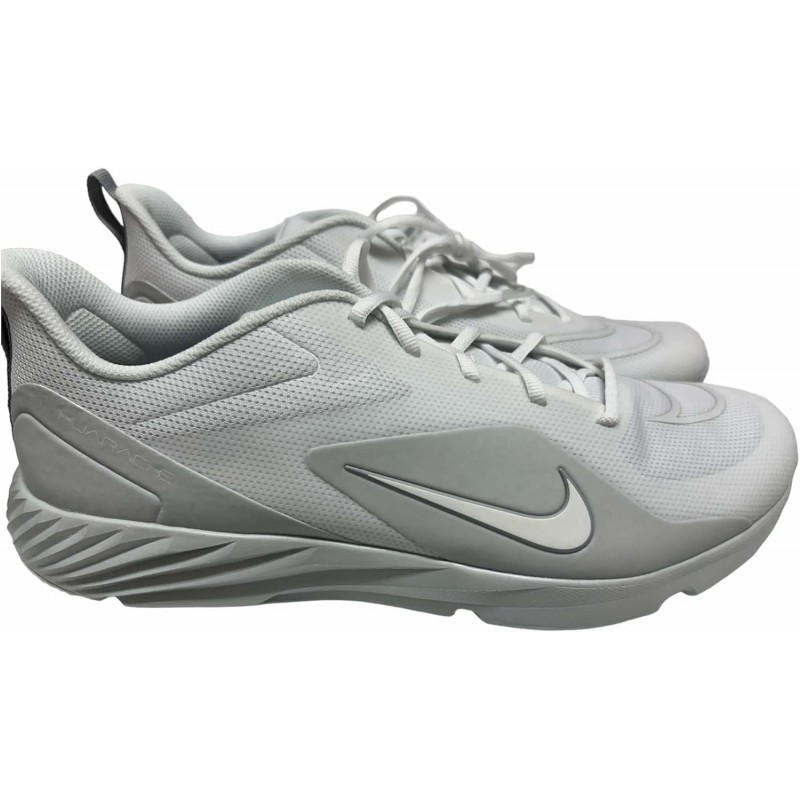 Nike Alpha Huarache8 Pro Turf Lacrosse Lax Chaussures à crampons pour homme Blanc/Platine pur/Gris loup CZ6559-110