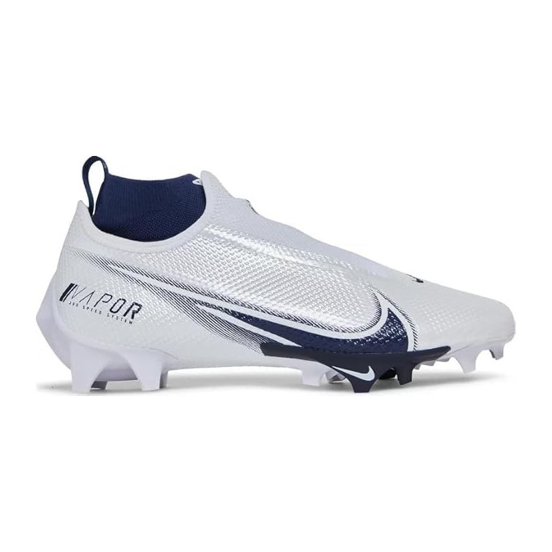 Chaussure de football à crampons Nike Vapor Edge Pro 360 pour homme « Blanc/Bleu nuit marine » (AO8277-106)