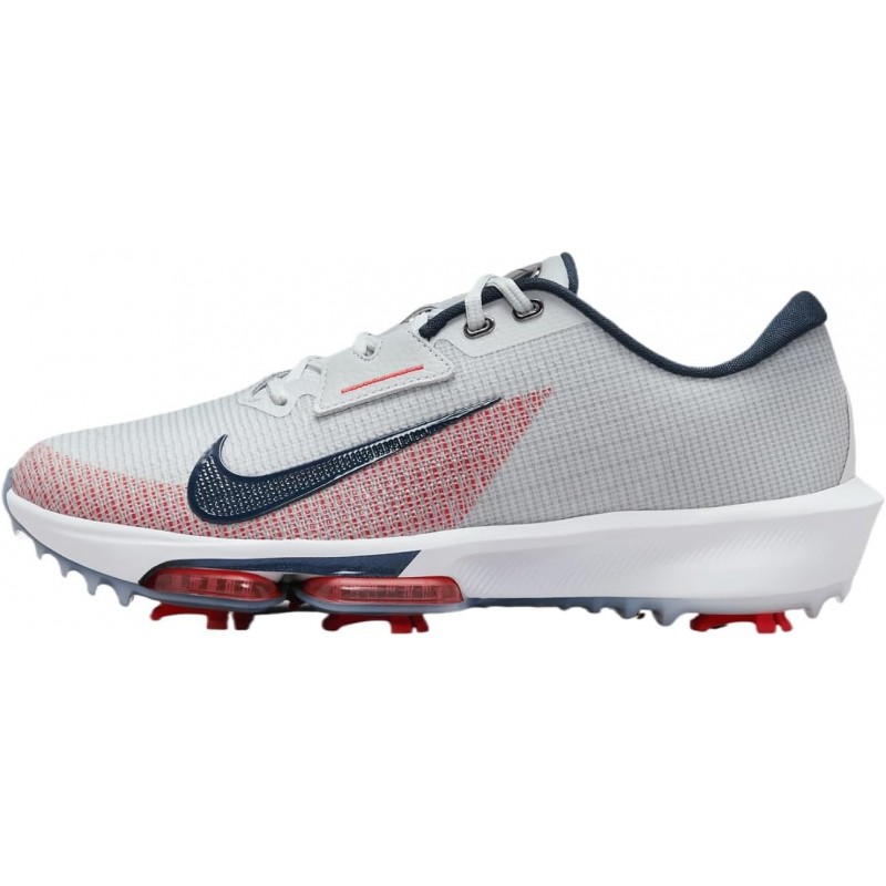 Chaussures de golf Nike Infinity Tour 2 (FZ8798-001, Platine pur/Blanc/Cramoisi clair/Bleu marine armurerie)