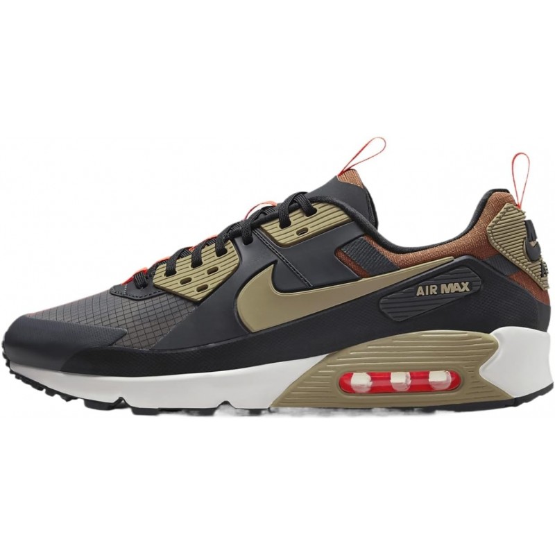 Chaussures Nike Air Max 90 Drift pour homme (FB2877-002, gris fumé foncé/noir/hyper cramoisi/kaki)