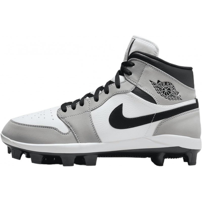 Chaussures de baseball Jordan 1 Retro MCS pour hommes (AV5354-012, gris fumé clair/blanc/noir)