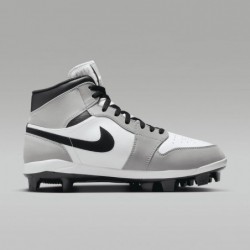 Chaussures de baseball Jordan 1 Retro MCS pour hommes (AV5354-012, gris fumé clair/blanc/noir)