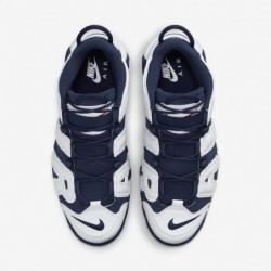 Chaussures Nike Air More Uptempo '96 pour homme (FQ8182-100, blanc/or métallique/rouge université/bleu marine minuit)