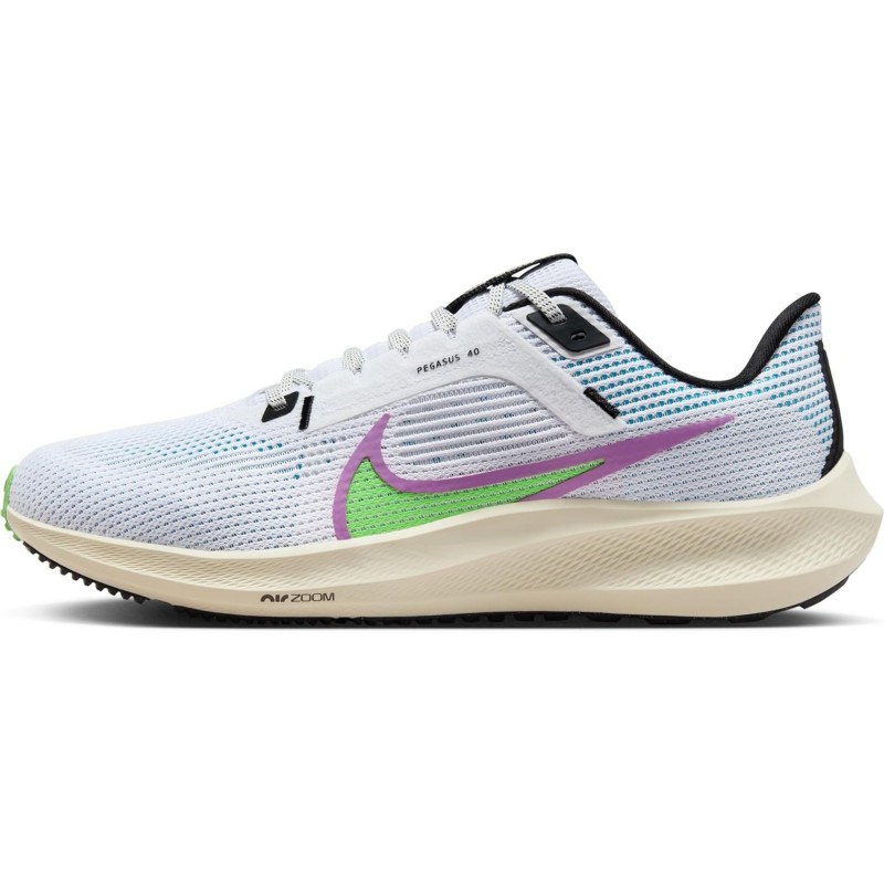 Chaussures de course sur route Nike Pegasus 40 SE pour homme (FJ1051-100, blanc/ivoire pâle/fuchsia rush/multicolore)