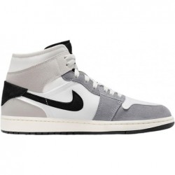 Jordan 1 Mid SE Craft Cement Gris/Noir-Blanc pour Homme (DZ4136 002)