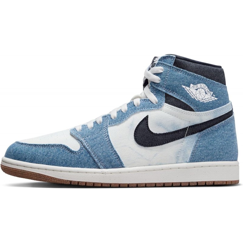 Jordan 1 Retro High OG Denim pour homme Blanc sommet/Obsidienne (FQ2947 100)