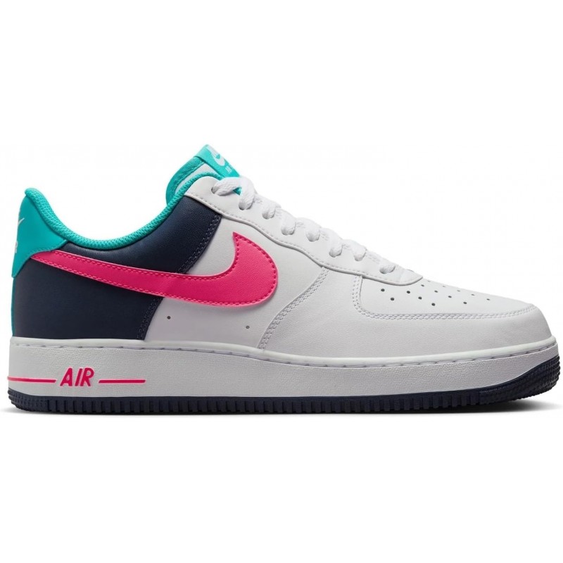 Chaussures Nike Air Force 1 '07 pour homme (HF4849-100, blanc/bleu orage/cactus poussiéreux/rose coureur)