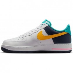 Chaussures Nike Air Force 1 '07 pour homme (HF4849-100, blanc/bleu orage/cactus poussiéreux/rose coureur)