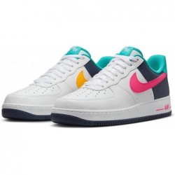 Chaussures Nike Air Force 1 '07 pour homme (HF4849-100, blanc/bleu orage/cactus poussiéreux/rose coureur)